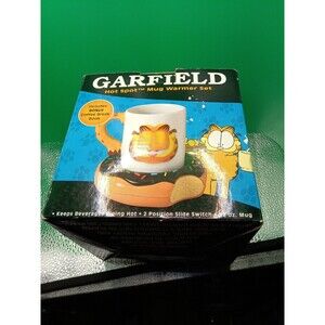 Vintage GARFIELD COFFEE MUG WARMER SET By SALTON Works With Books New!